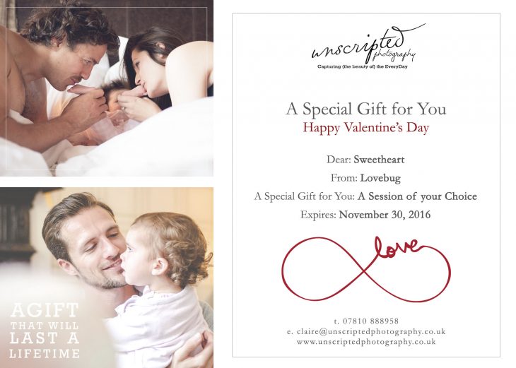 valentines day gift certificate photography