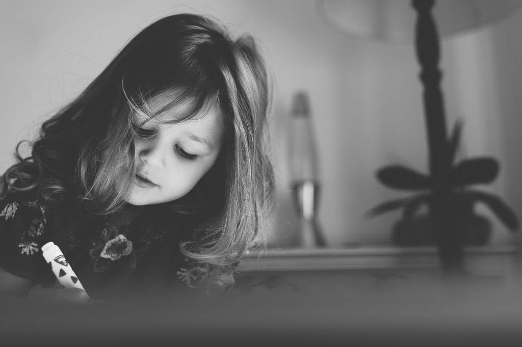 little girl drawing