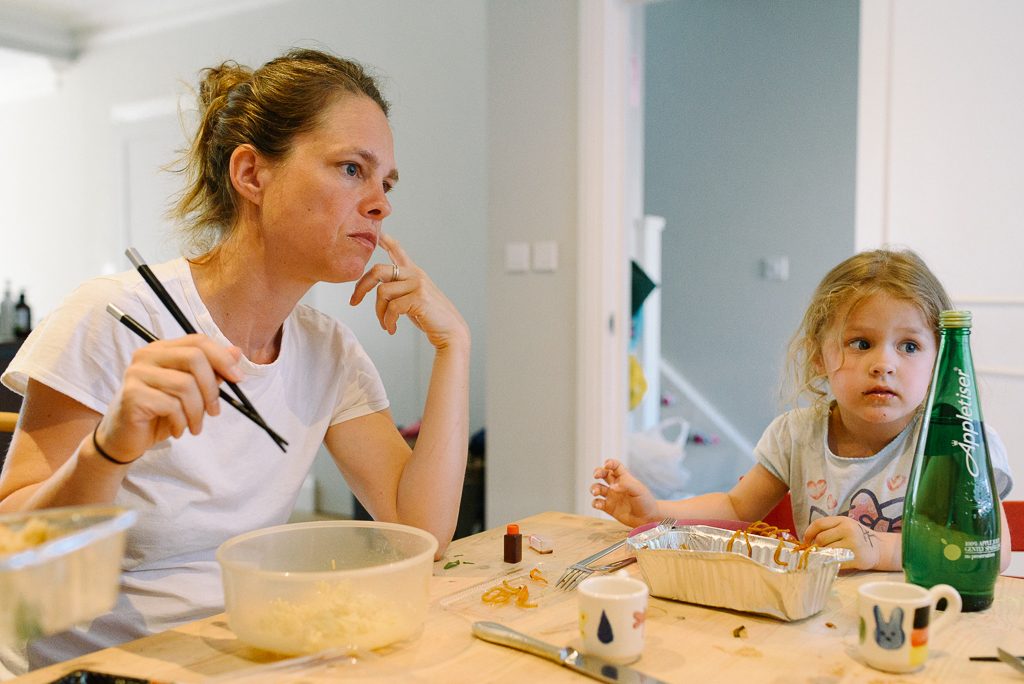 family eating dinner photographer london