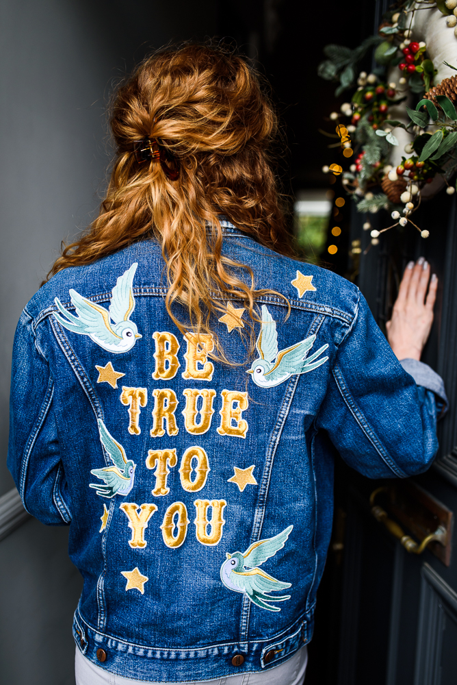 girl wearing denim jacket