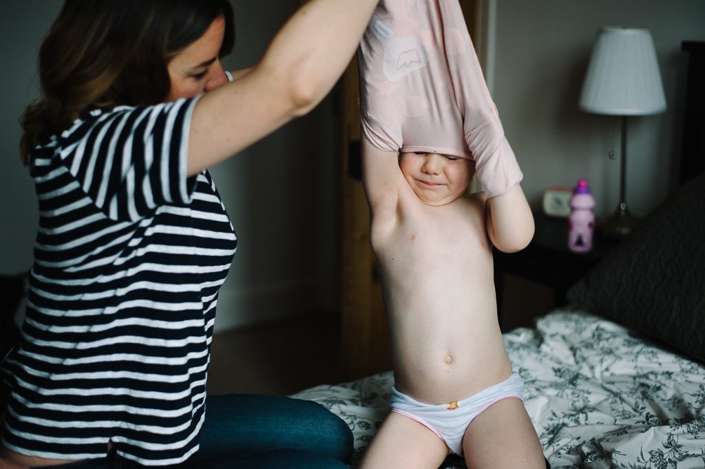 getting dressed