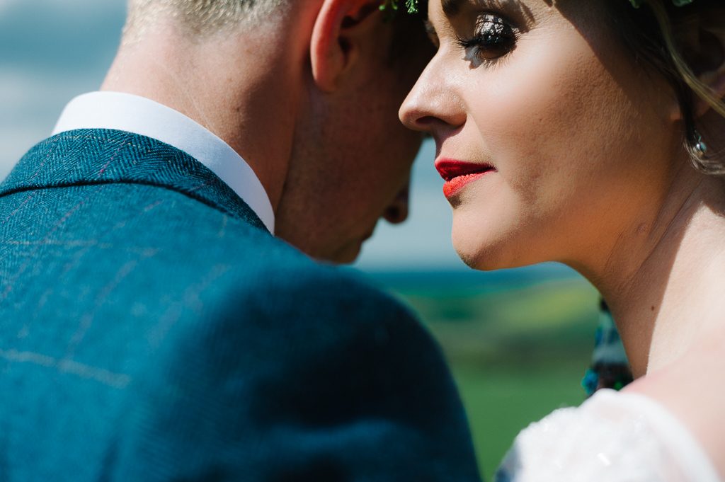 Bride and Groom Summer Portrait