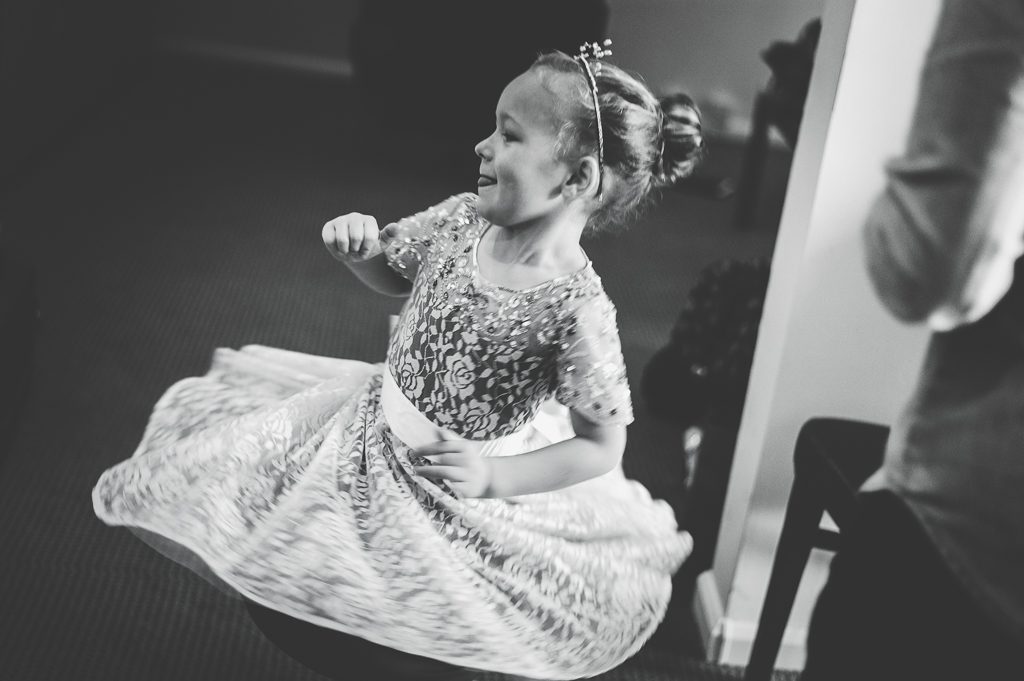 child twirling