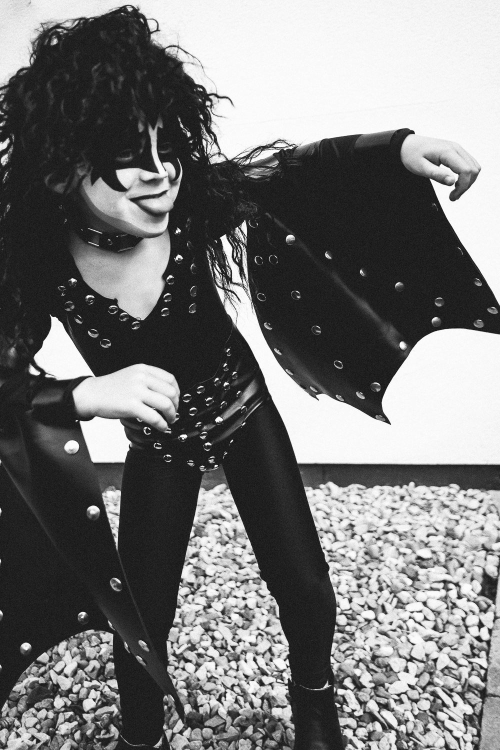 boy dressed as gene simmons