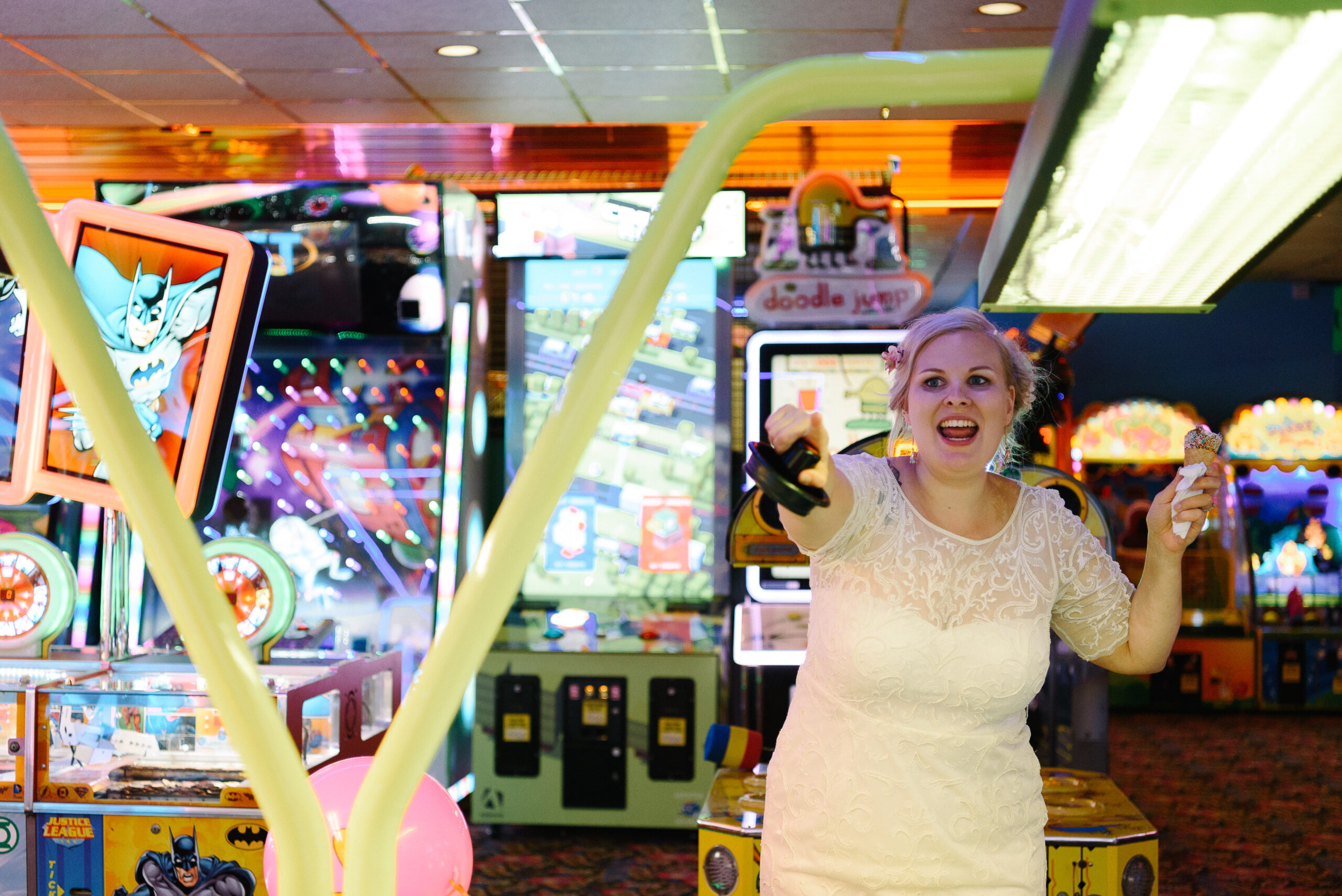 amusement arcade wedding