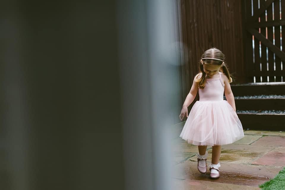 little girl in ballerina dress