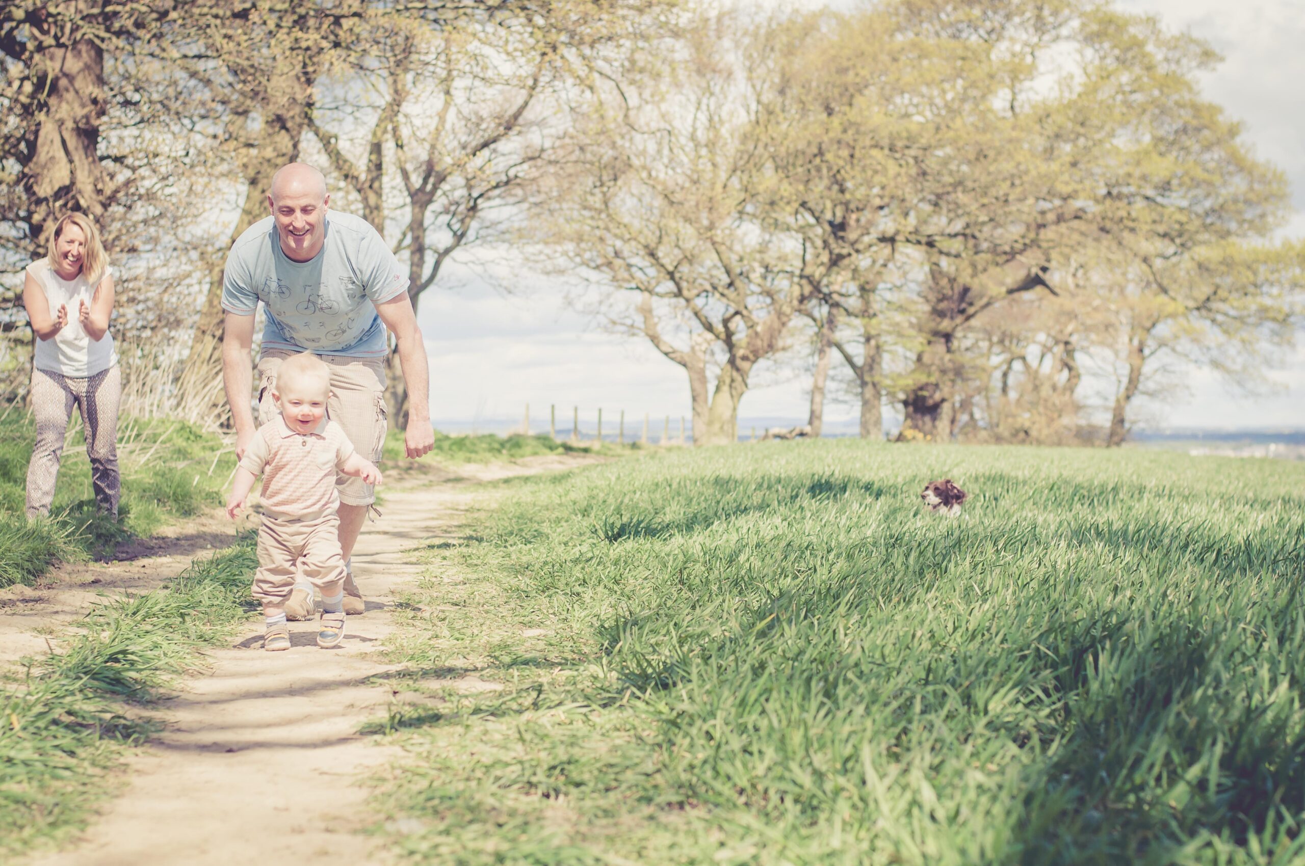child being chased by Dad