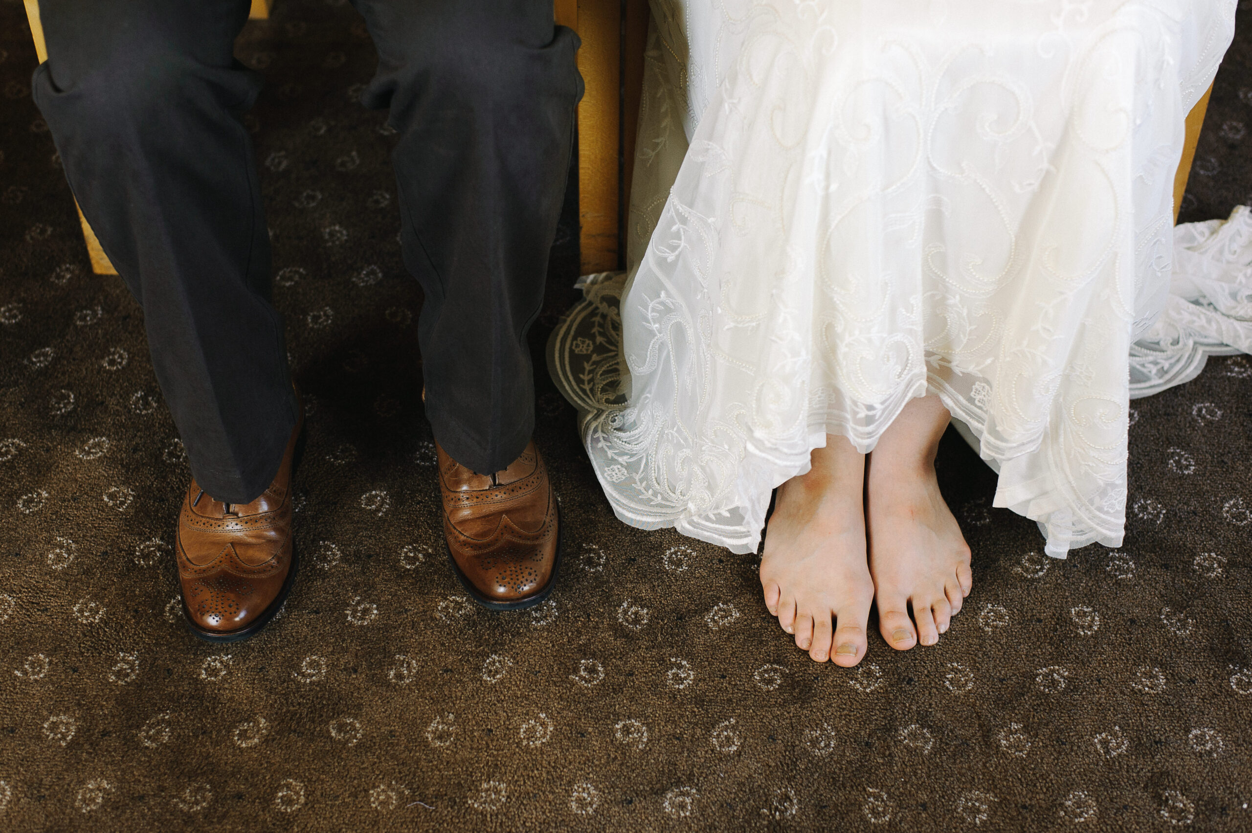bride and groom feet