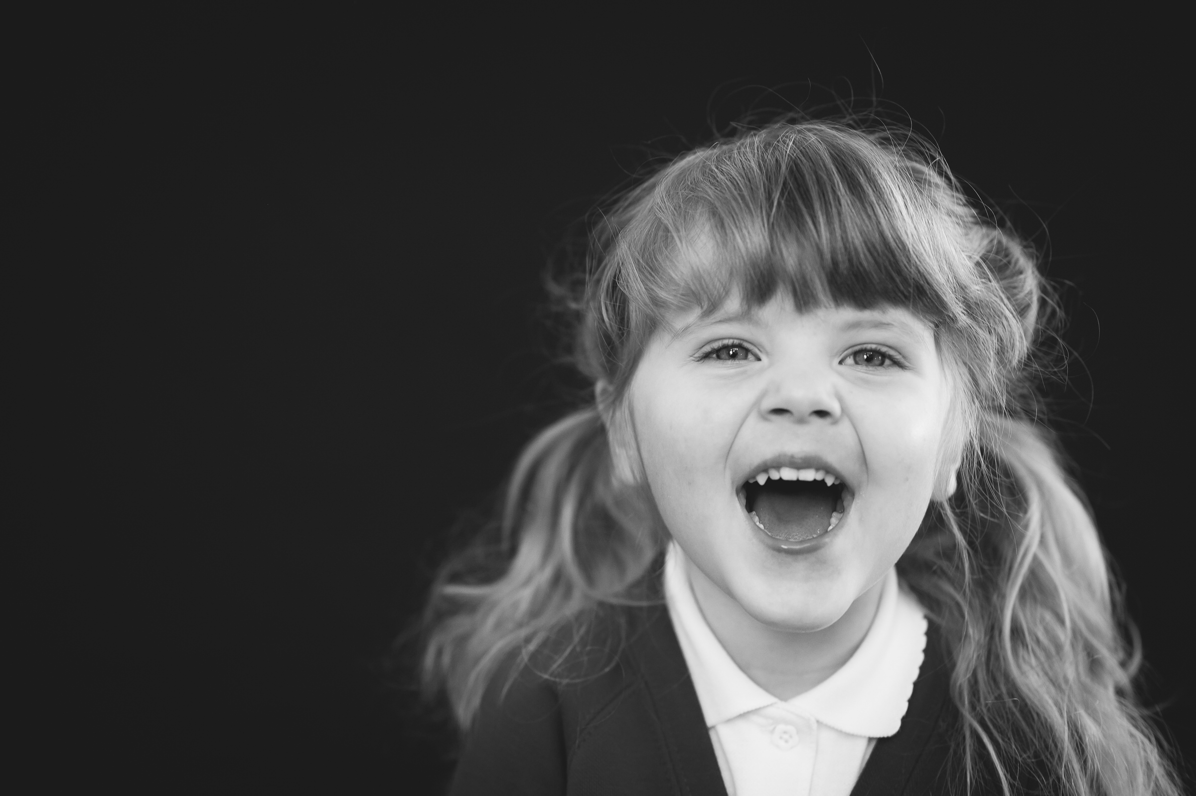 Girl singing loudly