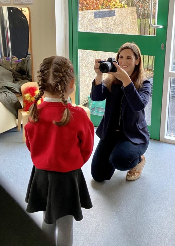 Claire Batey taking Child Portraits