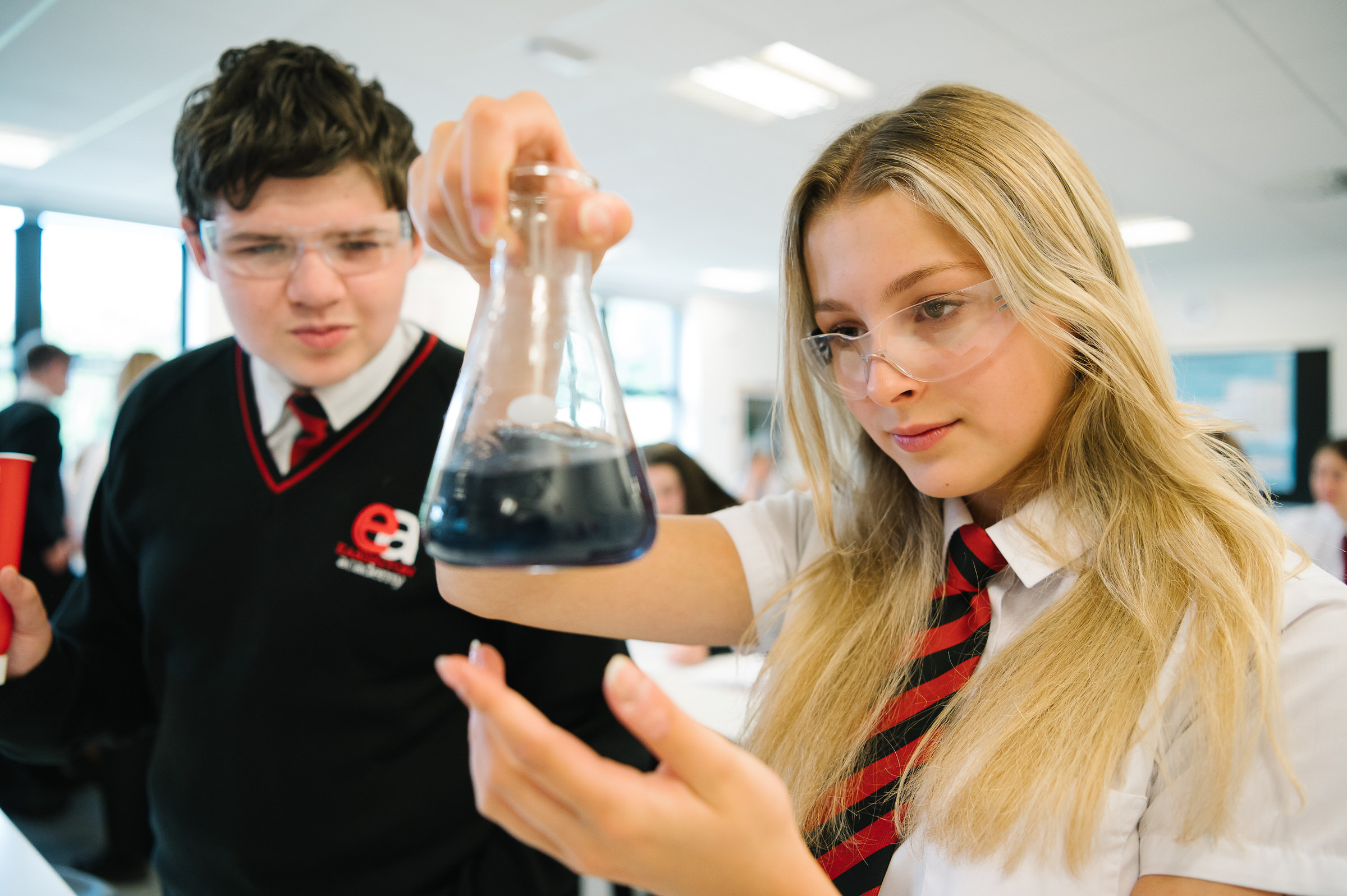 children in science class